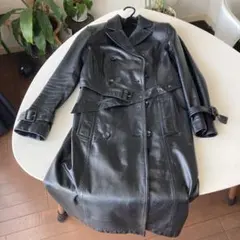 【ANAYI】レザートレンチコート ブラック【使用感ありあり】