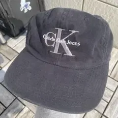 （古着）90s USA製 カルバンクライン キャップ ブラック 浅め