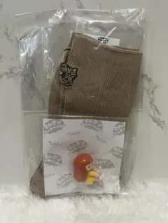 【レア】Tabio マムアンちゃん刺繍ソックスフィギュア付 ベージュのサムネイル
