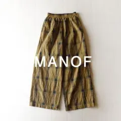 ■専用■美品 MANOF 2万円 チェック柄ワイドパンツ ギャザーパンツ マノフ