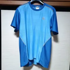 adidas　 CLIMACOOL 青 ストライプ Tシャツ