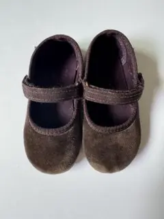 【Cienta】ベロアシューズ ブラウン ベルクロワンストラップ シューズ