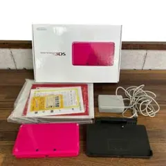Nintendo 3DS フレアレッド 箱付 充電器 充電台 説明書付 本体