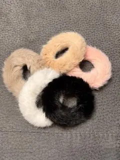 ファー素材 ヘアゴム 5個セット
