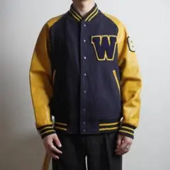 WAY-OUT ワッペンレザースタジャン カジュアル イエロー/AZ25