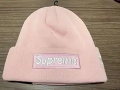 ゼ*ロ様 Supreme New Era box Logo Beanie ピンク