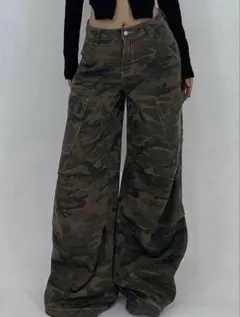SHEIN カジュアルカーゴデニムパンツ 迷彩柄