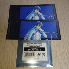 ボカロ KAITO MIKUEXPO10thコラボカフェ箔押しチケットカード2枚