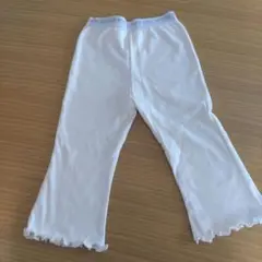 ホワイト フリル裾 レギンス　95サイズ　ズボン　ボトムス