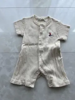 コトリ　刺繍付きロンパース クリーム色