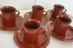 HOYA　アンティーク　カップ＆ソーサー　5客セット