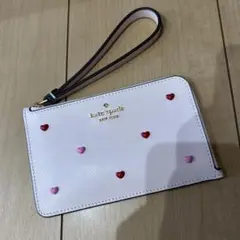 mari様❢　katespade レザー パフィハートロゴ ミディアム 美品 katespade レザー パフィハートロゴ ミディアム ウォレット 美品