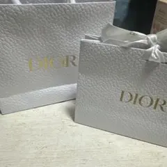 Dior ホワイトレザー調ショッパー 大小セット
