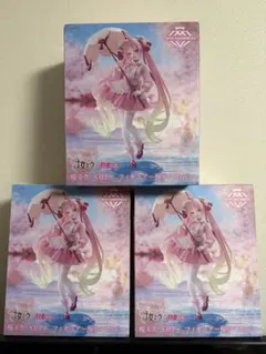 桜ミク AMP+　フィギュア 桜ドレスver. 3体セット