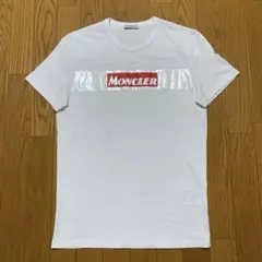 美品　モンクレール　プリントロゴ　Tシャツ　ホワイト　S　国内正規品　3S573