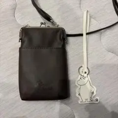 リンネル12月号付録　MOOMIN　スマホショルダーバッグ　ブラウン