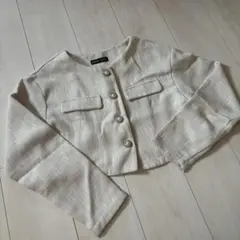 【新品未使用】SHEIN クロップドジャケット XS ベージュ