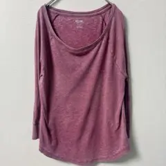 レディース パープル 長袖 Tシャツ 【M】のサムネイル