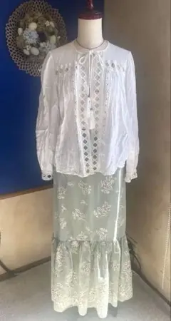 ZARA羽織り　Lilly brown刺繍ロングスカート　単品も可能