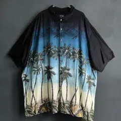 BASIC EDITIONS ヤシの木柄 アロハシャツ 3XL 古着　半袖のサムネイル
