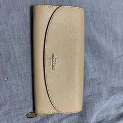 コーチ 長財布 COACH ウォレット レザー ベージュ色 女性CU158 新品