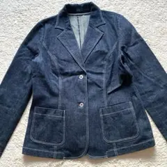 ダークブルー テーラードジャケット インディゴ デニムジャケット