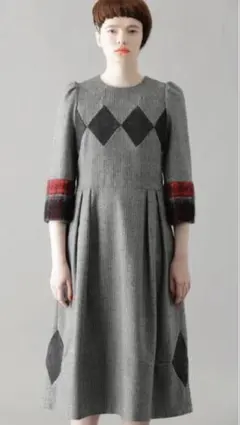 スナオクワハラダイヤ柄ワンピース