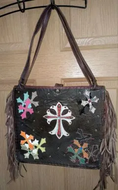レザー　フリンジ　トートバッグ　インディアン　ビンテージバック
