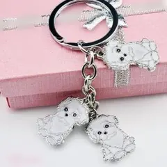 1点限定】マルチーズキーホルダー 犬 動物 2D イニシャル - メルカリ