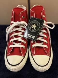 極美品CONVERSE ALL STAR Hi 100チャックテイラー 赤 23