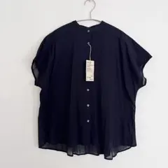 無印良品 フレンチスリーブブラウス ブラック