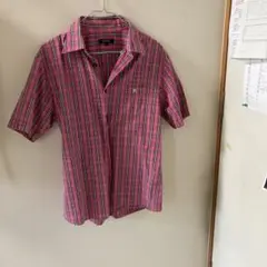 BURBERRY BLACK LABEL 半袖シャツ 3 ピンク チェック柄