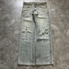 00s semantic design destroy flared denim