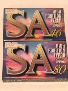 カセットテープ　未使用　TDK　ハイポジ　46分＆80分　2個セット　希少