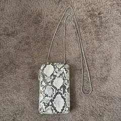 パイソン柄　ヘビ柄 スマホショルダーバッグ