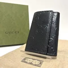 713✨美品✨GUCCI グッチ 6連キーケース GGエンボス レザー ブラック