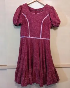 ビンテージ　レトロ　パフスリーブ　ドレス　ワンピース　アメリカ　花柄