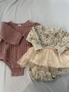 H&M ピンクロンパースとバンビロンパースセット