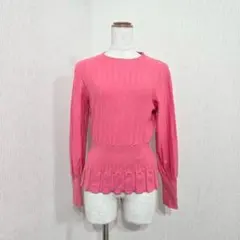 ロペピクニック フリル裾ニット 長袖 セーター ピンク キレイめ【38】