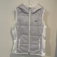 adidas フード付きストライプベスト M