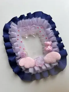 《推し活デコカードケース》透明ホイップ×リボン／ゆめかわ／病みかわ ピンク