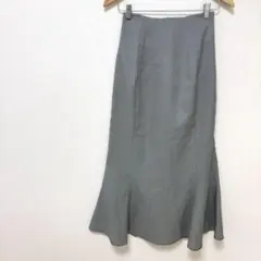 グレンチェック柄ロング丈マーメイドスカート　フリー　黒ブラック系　ウエストゴム