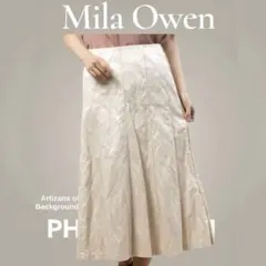 ⭐️5/30まで⭐️Mila Owenサテンパネルデザインスカートアイボリープリーツ
