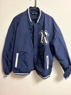 ネイビー ナイロンジャケット スナップボタン