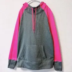 DANSKIN ダンスキン パーカー 裏起毛 ピンク×グレー S相当　スポーツのサムネイル