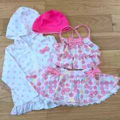 マザウェイズ♡キッズ女の子ビキニ＆ラッシュガード100cm