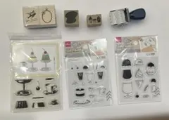 クリアスタンプ スタンプシート レトロ喫茶 スイーツ まとめ売り