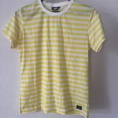 HELLY HANSEN 半袖Tシャツ M イエロー/ホワイトストライプ
