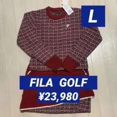 新品【フィラゴルフ】レディース　長袖セーター 、スカート　L/11 セットアップ