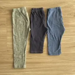 ユニクロ　レギンスパンツ10分丈・7分丈3点セット100cm①